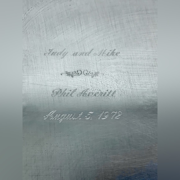 1972 Vtg International Silver Countess “D” Inscribed Ornate Wedding Platter - Picture 11 of 16